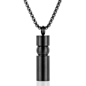 BIYONGDE Stainless Steel Glass Cylinder Cremation Urn Necklace for Ashes Memorial Keepsake Pendant